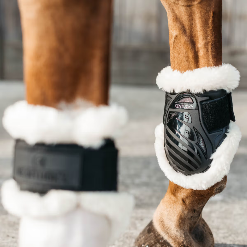 Kentucky Vegan Sheepskin Young Horse Fetlock Boots - Black-4