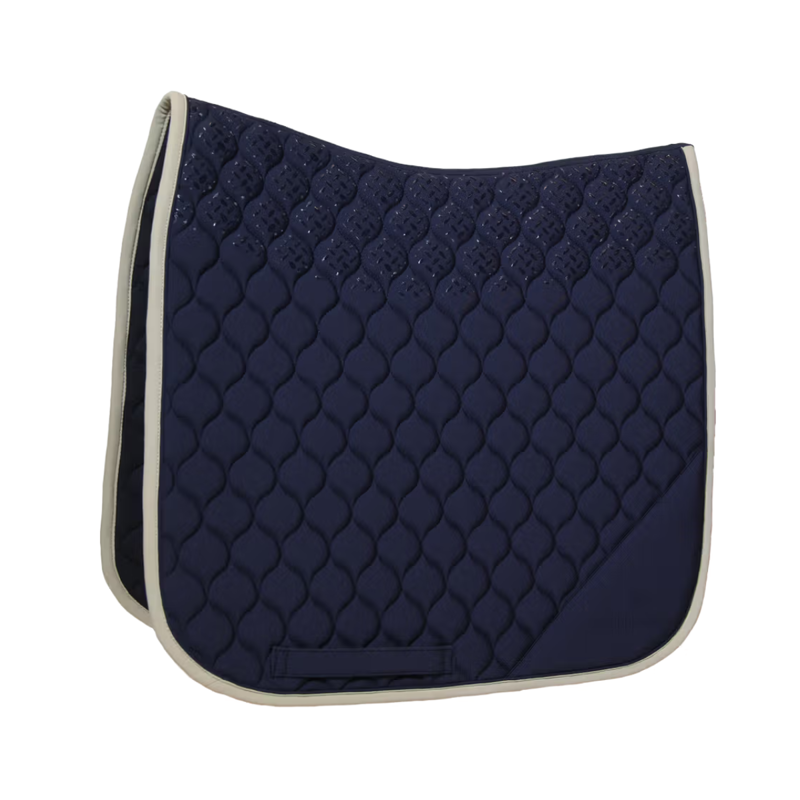 Kentucky Softshell Onion Quilt Dressage Saddlepad - Navy/Beige-4