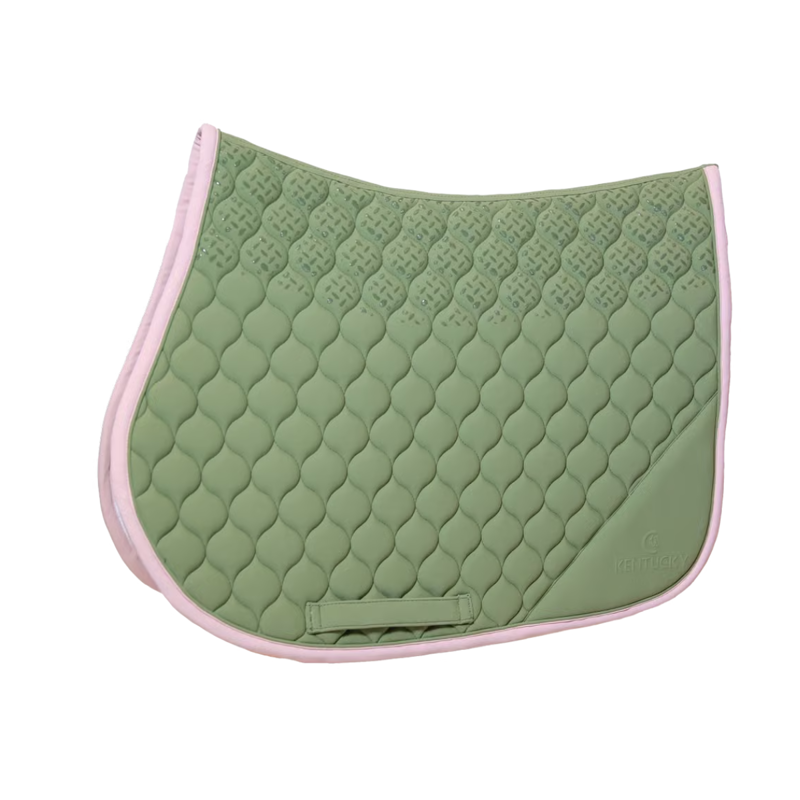 Kentucky Softshell Onion Quilt Jumping Saddlepad Full - Khaki/Old Rose-4