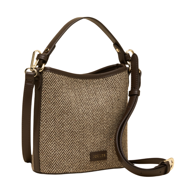 Joules Bucket Bag - Neutral Herringbone