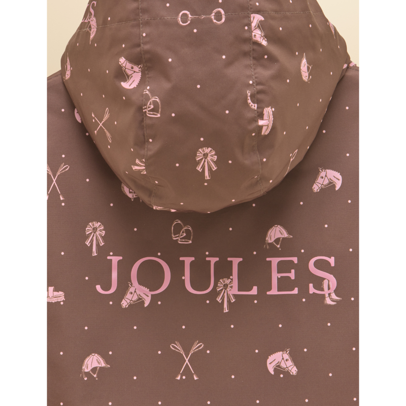 Joules Girls' Coverall Waterproof Coat - Chocolate Brown-4