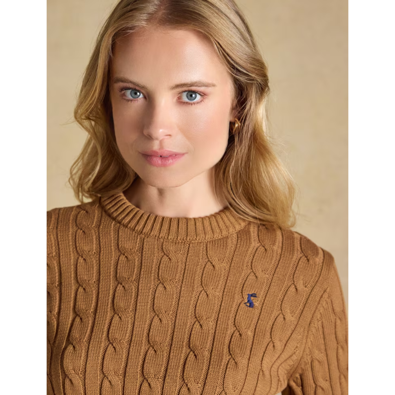 Joules Ladies Classic Cable Jumper - Camel-4