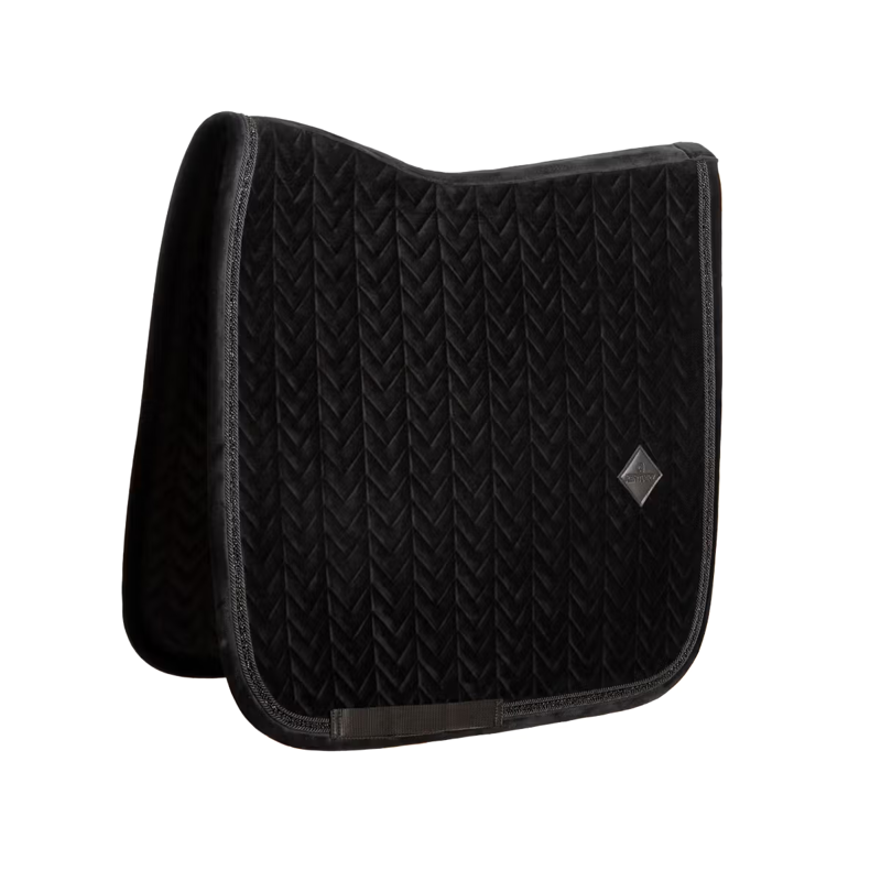 Kentucky Mini Pearls Velvet Dressage Saddlepad Full - Black-5