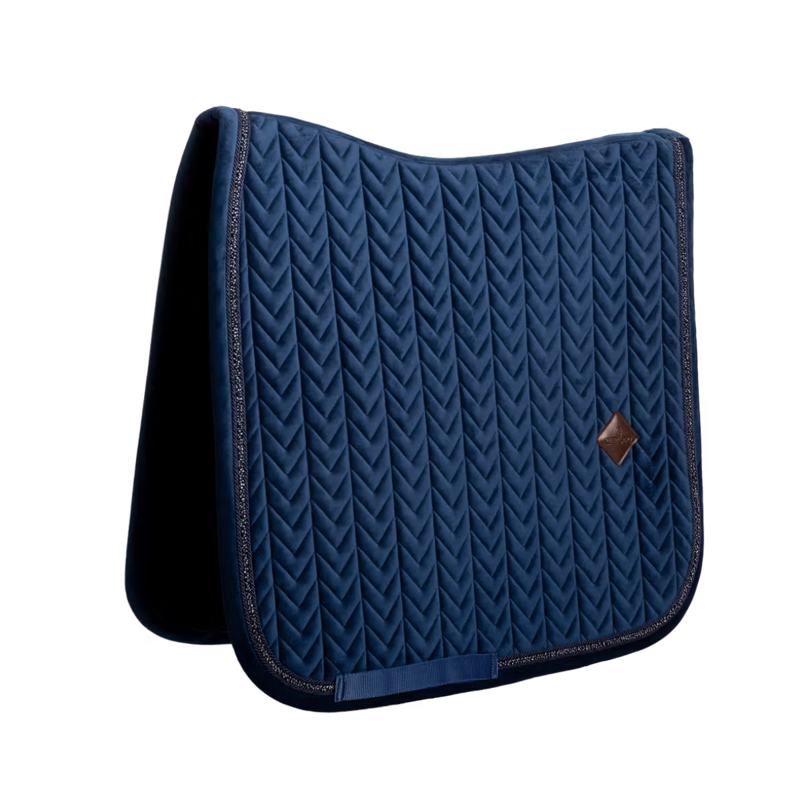 Kentucky Mini Pearls Velvet Dressage Saddlepad Full - Navy-4