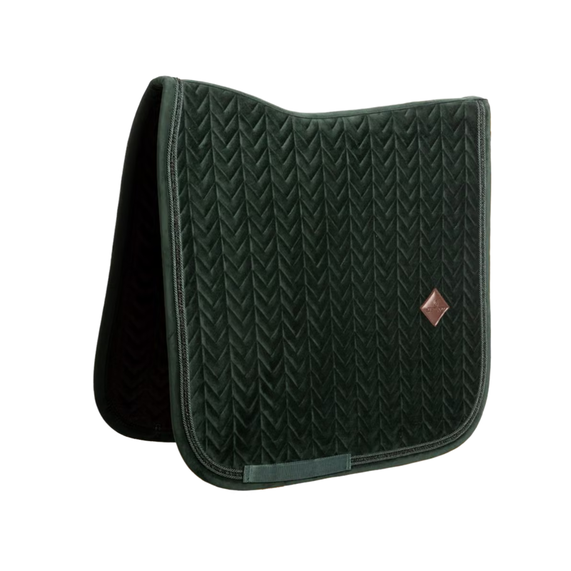 Kentucky Mini Pearls Velvet Dressage Saddlepad Full - Pine Green-4