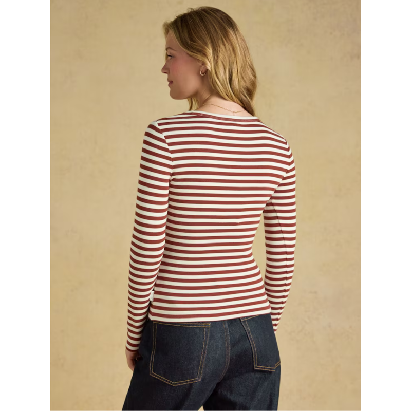 Joules Ladies Sophie T-Shirt - Russet Creme-1