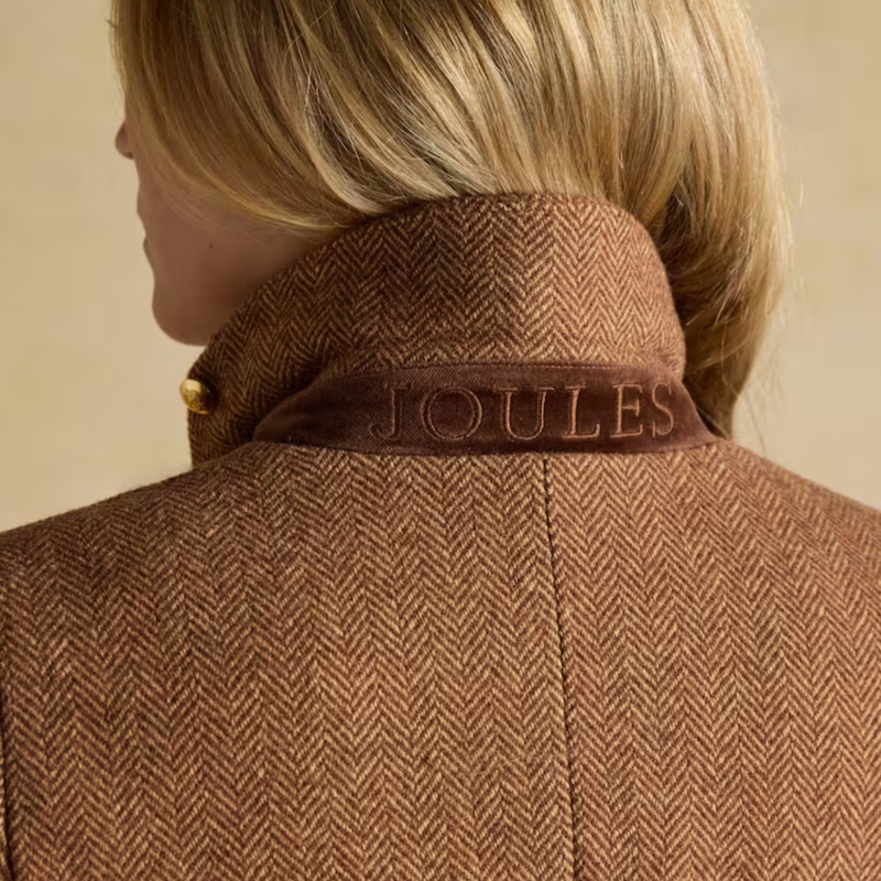 Joules Ladies Canterly Jacket - Brown Herringbone-7
