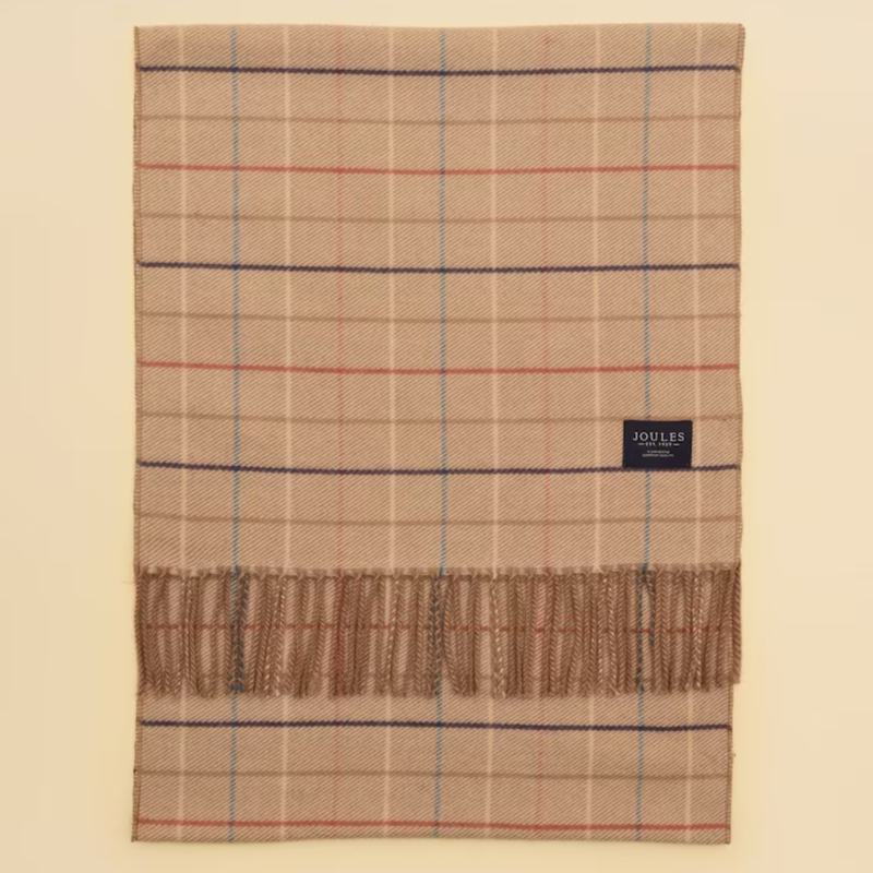 Joules Ladies Langtree Scarf - Neutral Check-4