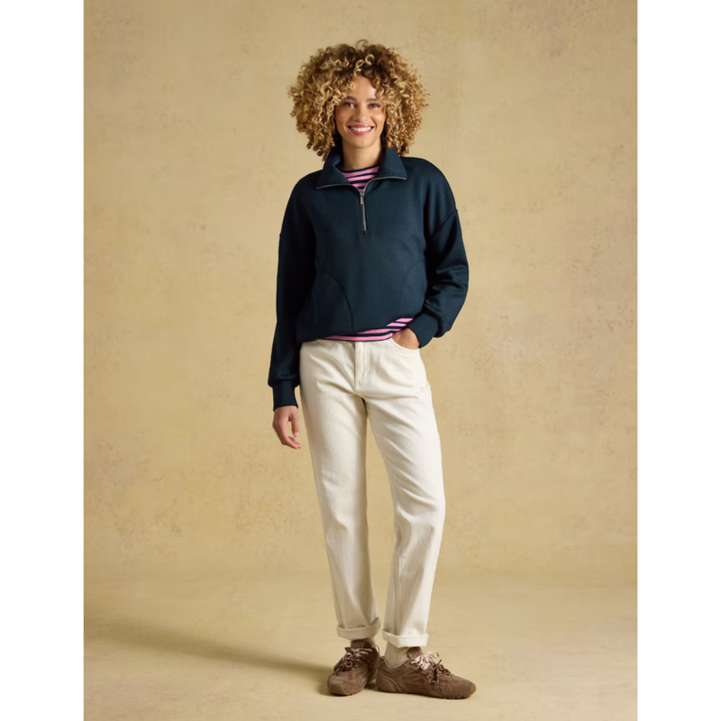 Joules Ladies Luxe Club Half Zip Sweater - Navy-5