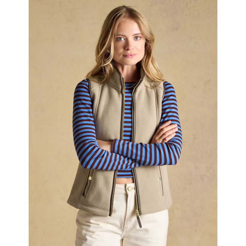 Joules Ladies Heritage Gilet - Mink Brown-1
