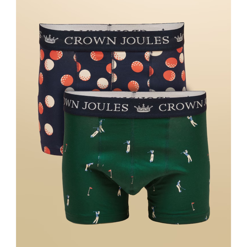 Joules Men's Crown Joules 2 Pack Boxers - Navy/Green-1