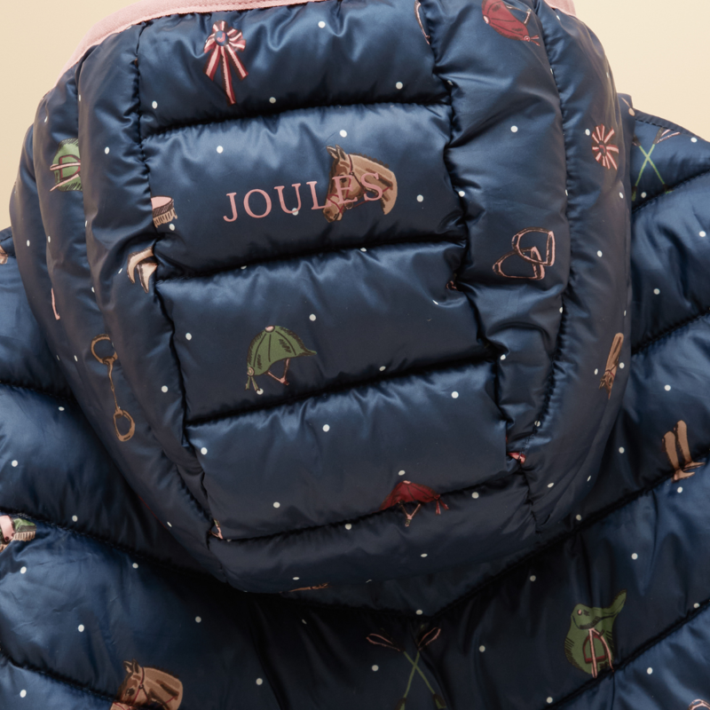 Joules Girls' Cairn Coat - Navy Horse-4