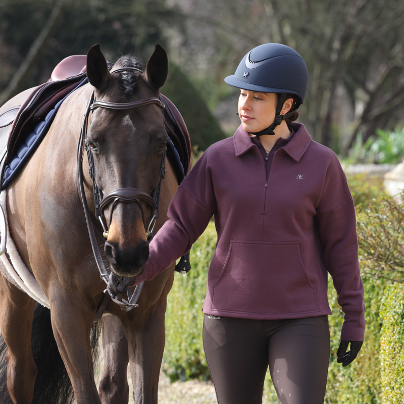 Aubrion Equestrian Quarter Zip Sweater - Thistle-12