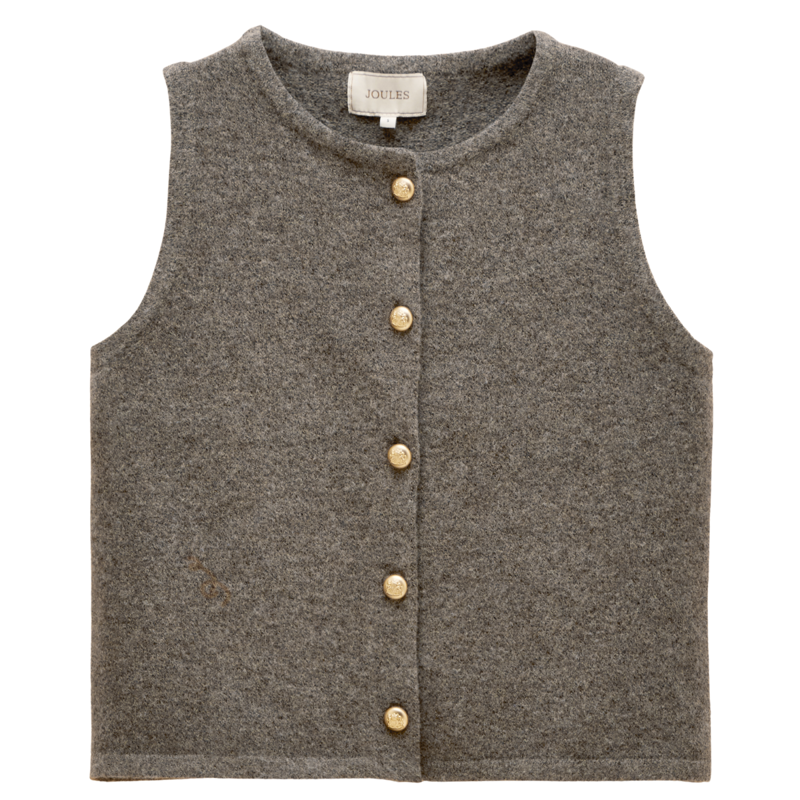 Joules Ladies Holly Button Through Knitted Vest - Brown-3