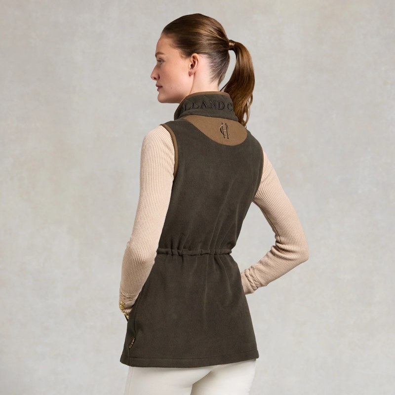 Holland Cooper Country Longline Fleece Gilet - Khaki-2