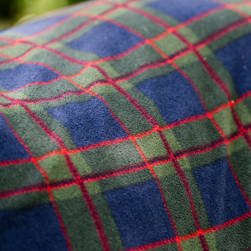 Horseware Rhino Pony Fleece Cooler - Holiday Collection - Navy Check/Green/Red-3