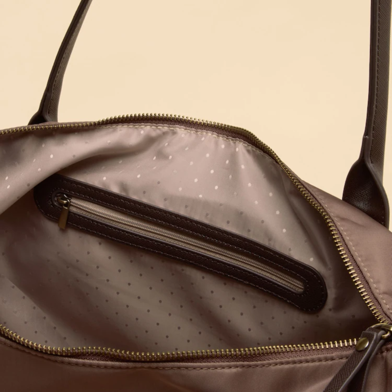 Joules Edie Zip Top Shopper Bag - Mocha-5
