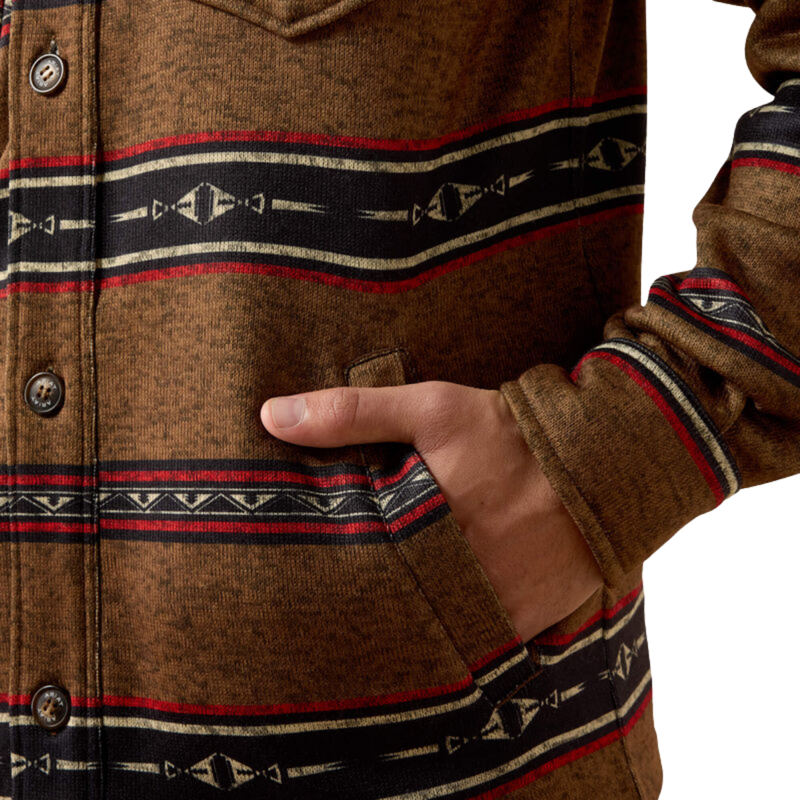 Ariat Men's Caldwell Printed Shirt Jacket - Toffee Serape-4