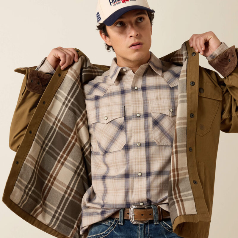 Ariat Men's Retro Canvas Shirt Jacket - Kangaroo-4