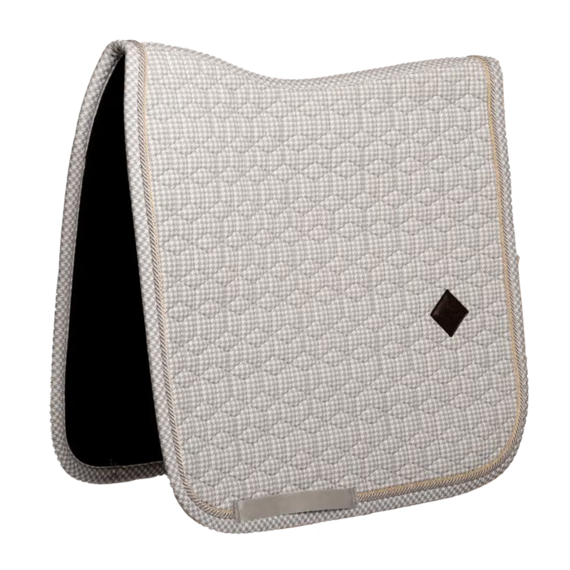 Kentucky Velvet Pied-De-Poule Printing Dressage Saddlepad - Grey/White-4
