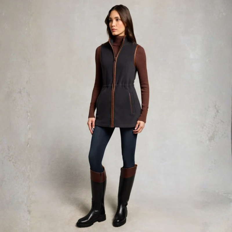 Holland Cooper Country Longline Fleece Gilet - Ink Navy-4