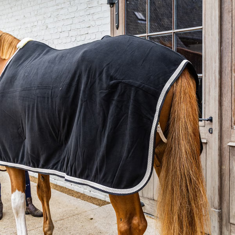 Kentucky Plaited Rope Fleece Rug - Black-4