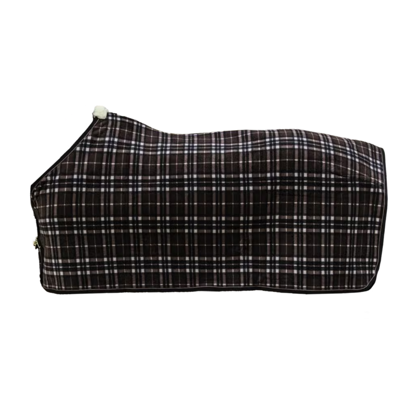 Kentucky Heavy Check Fleece Rug - Brown-4