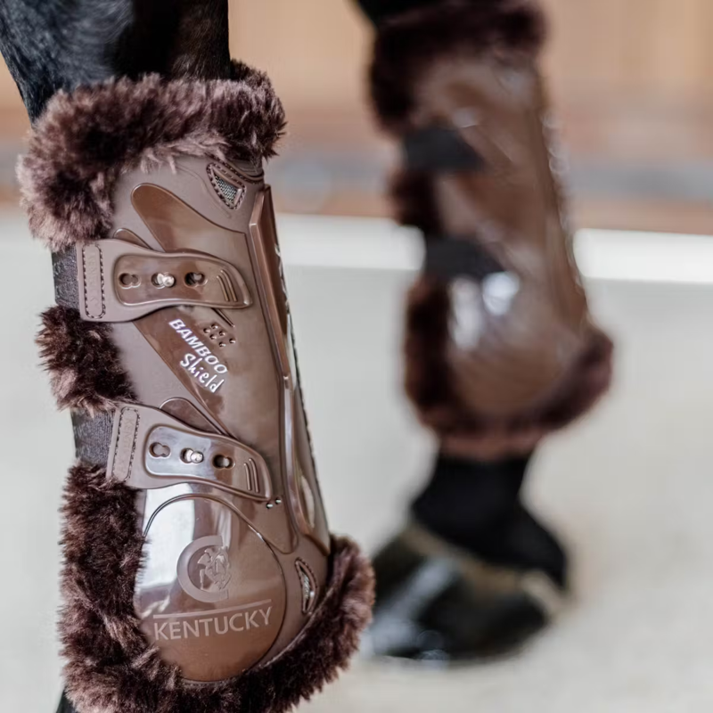 Kentucky Vegan Sheepskin Tendon Boots Bamboo Shield - Brown/Brown-4