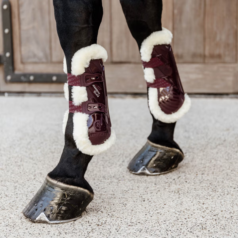 Kentucky Vegan Sheepskin Tendon Boots Bamboo Shield - Bordeaux-4
