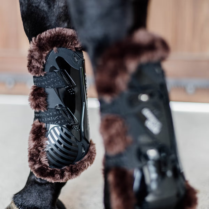 Kentucky Vegan Sheepskin Tendon Boots Bamboo Shield - Black/Brown-4