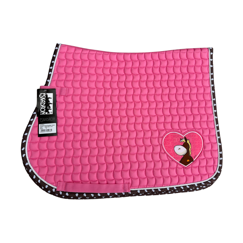 Eskadron Nici Cotton Hearts Saddlecloth - Pony Pink