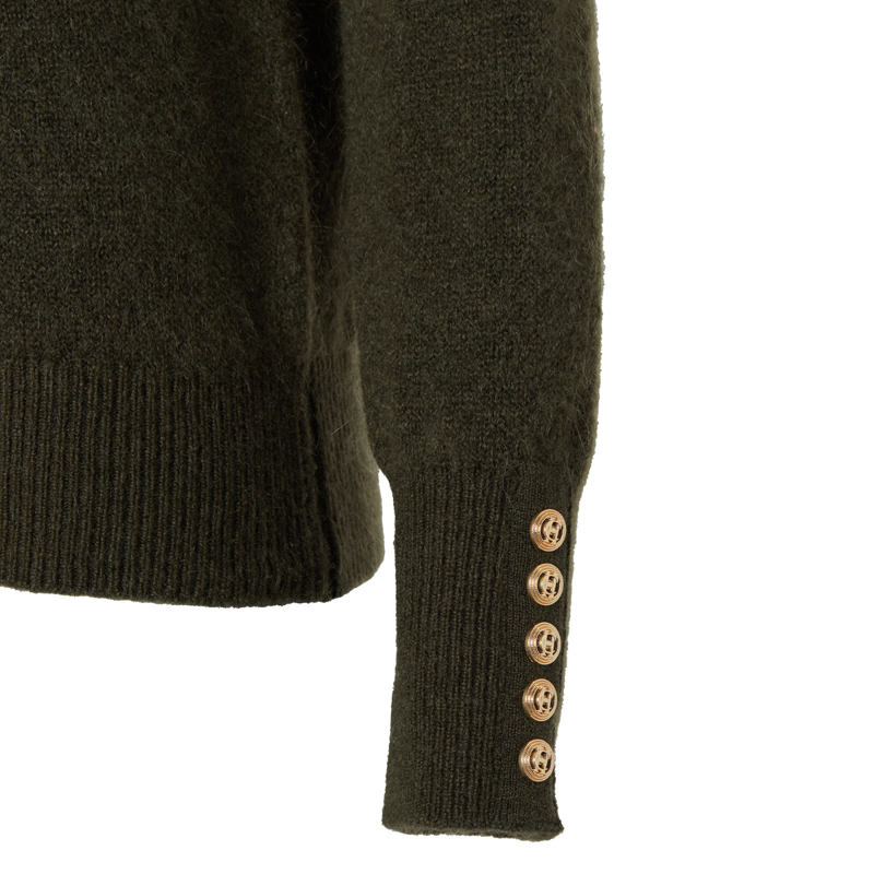 Holland Cooper Tori Quarter Zip Knit - Forest Green-7