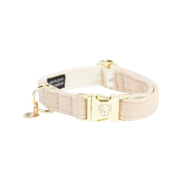 Kentucky Wool Dog Collar - Beige-4