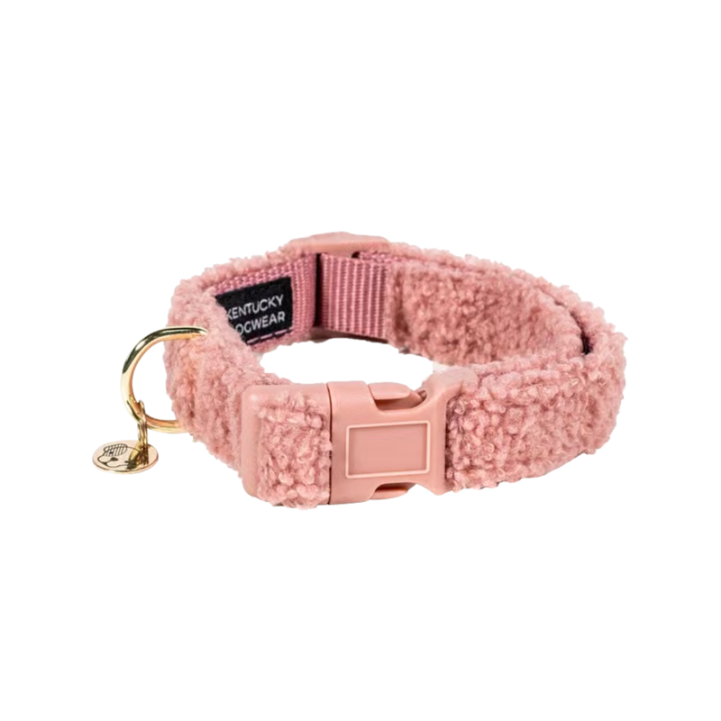 Kentucky Teddy Fleece Dog Collar - Old Rose-4