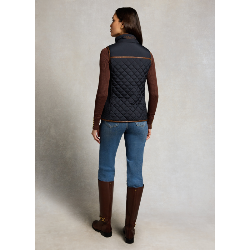 Holland Cooper Boughton Diamond Quilt Gilet - Ink Navy-2
