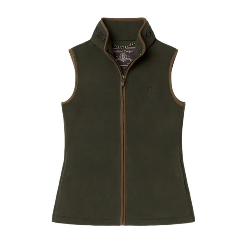 Holland Cooper Country Fleece Gilet - Khaki Canvas-4
