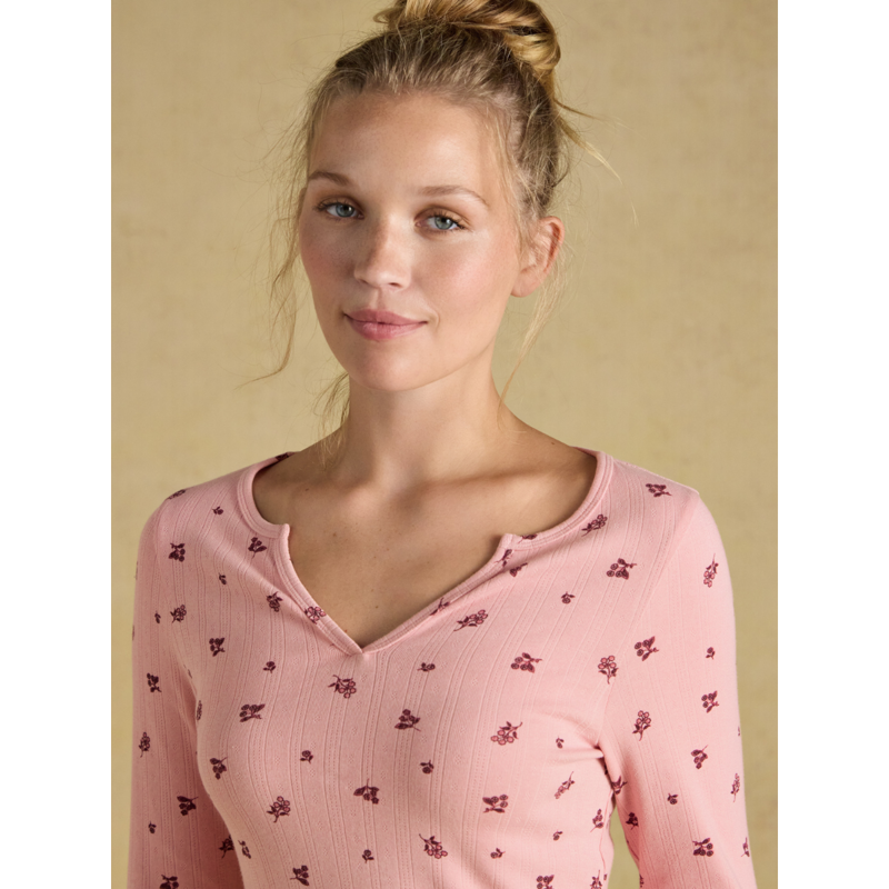 Joules Ladies Pointelle Set Pyjamas - Pink Floral-2