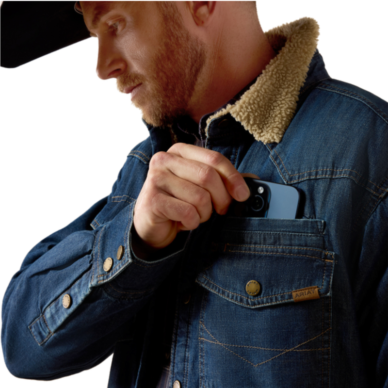 Ariat Men's Sherpa Lined Shirt Jacket - Stewart-4