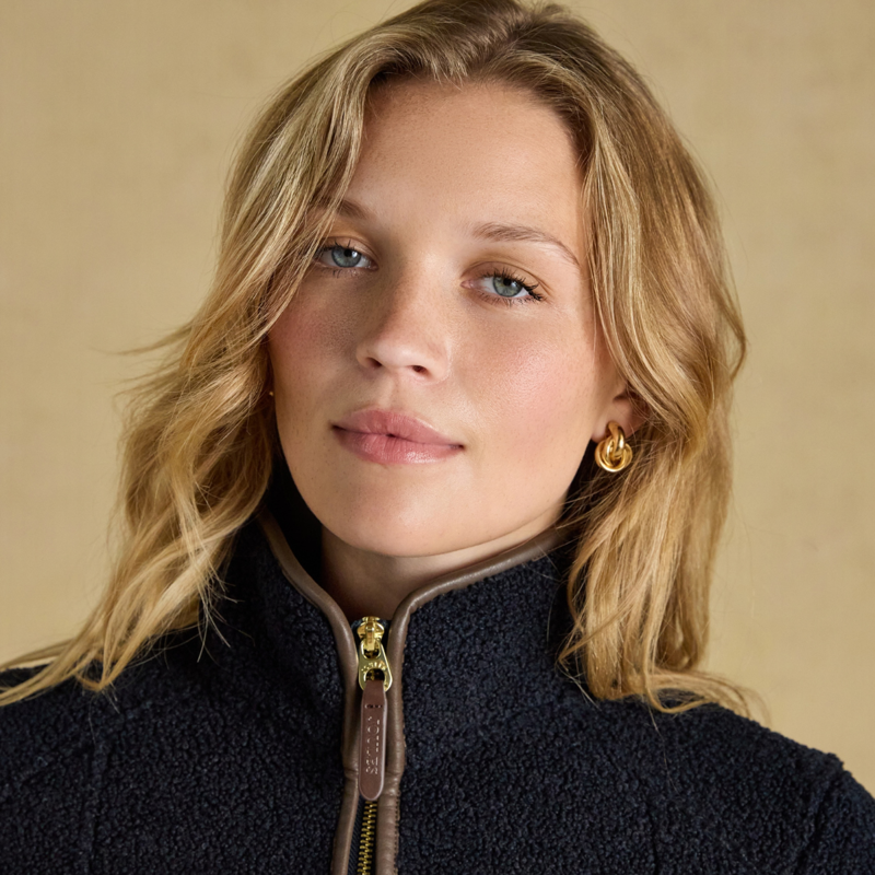 Joules Ladies Borg Heritage Full Zip - Navy-2