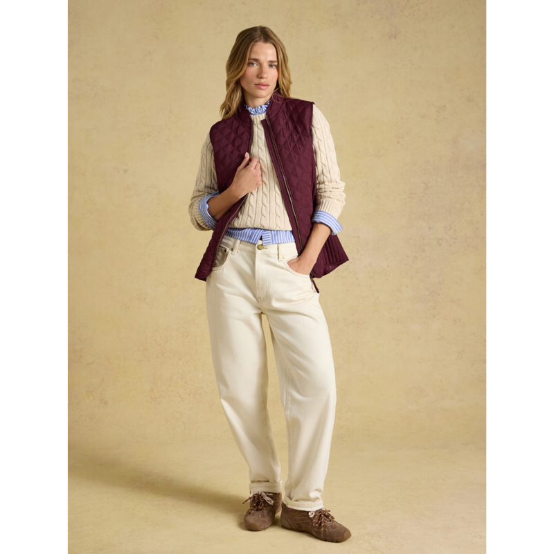 Joules Ladies Minx Gilet - Dark Red-4