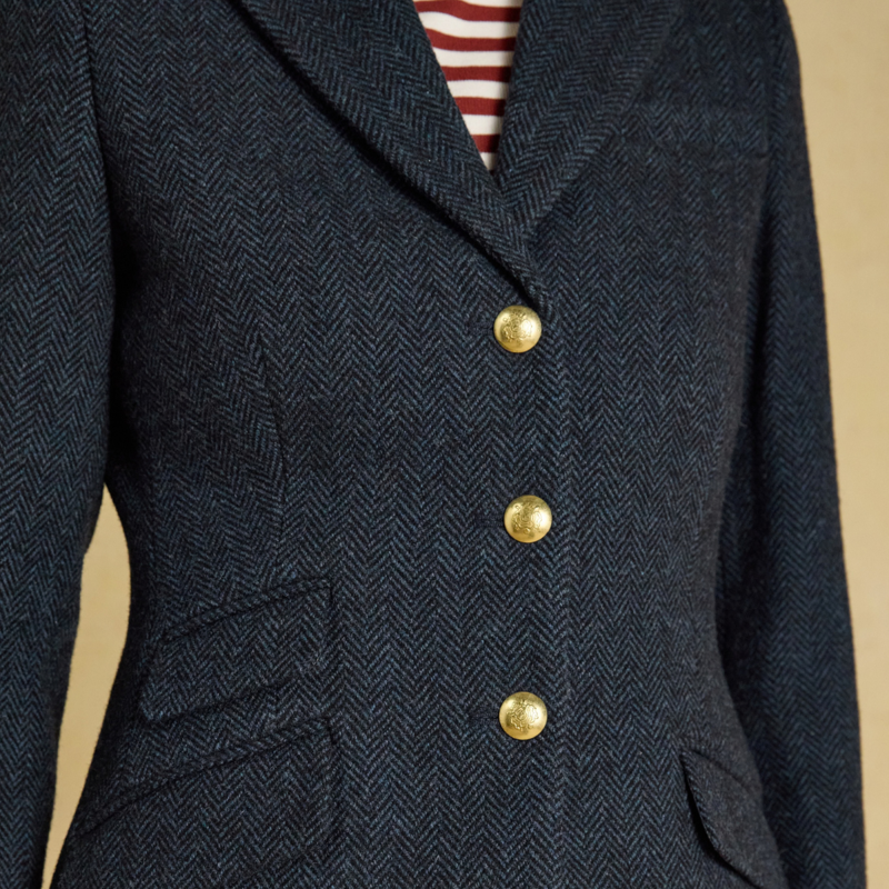 Joules Ladies Canterly Jacket - Navy Herringbone-3
