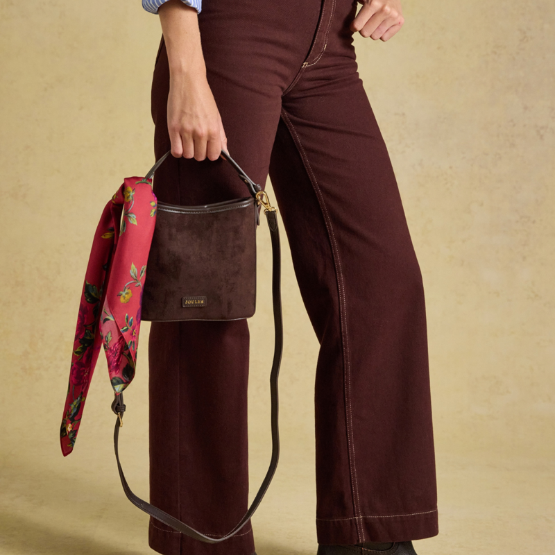 Joules Bucket Bag - Chocolate Suede-4