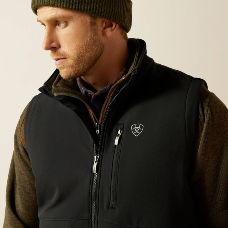 Ariat Men's Logo Softshell Vest - Black-4