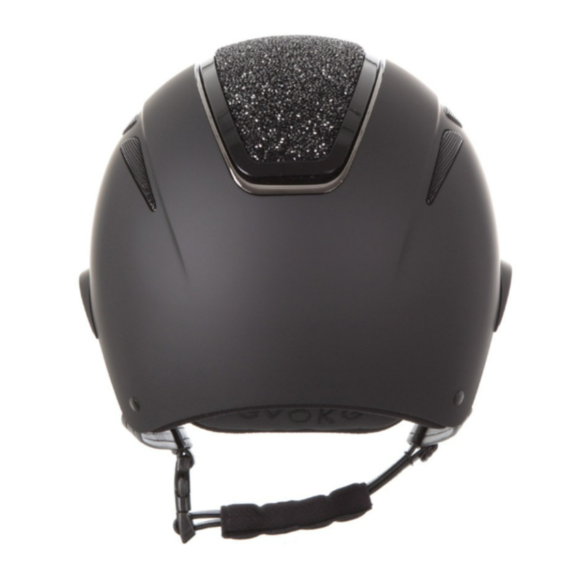 Evoke Callisto MIPS Wide Peak Riding Hat - Black/Black Crystal-2