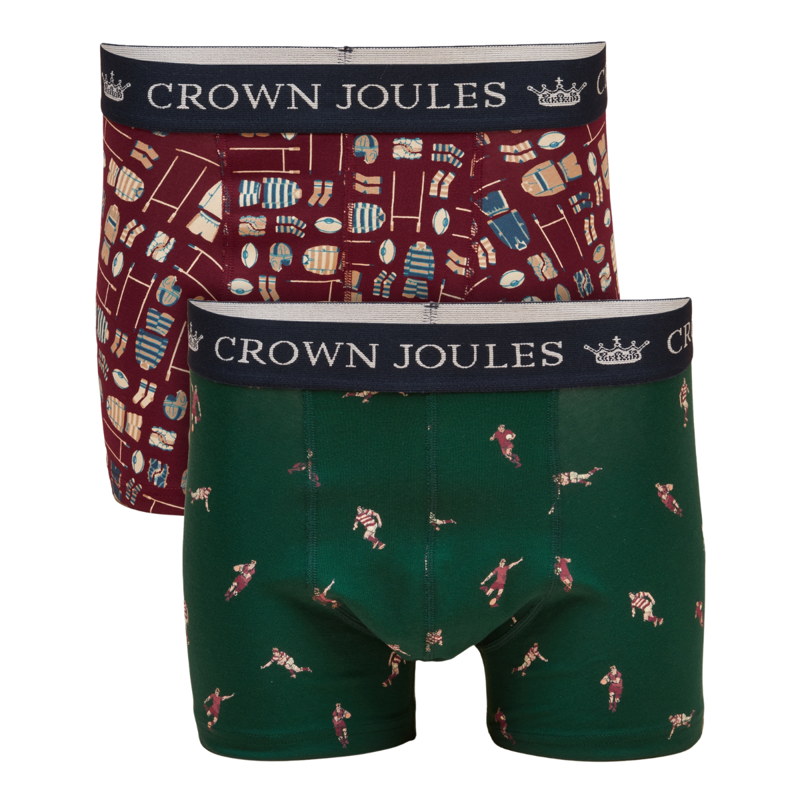 Joules Men's Crown Joules 2 Pack Boxers - Red/Green-1
