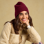 Joules Ladies Fine Knit Beanie - Berry Red