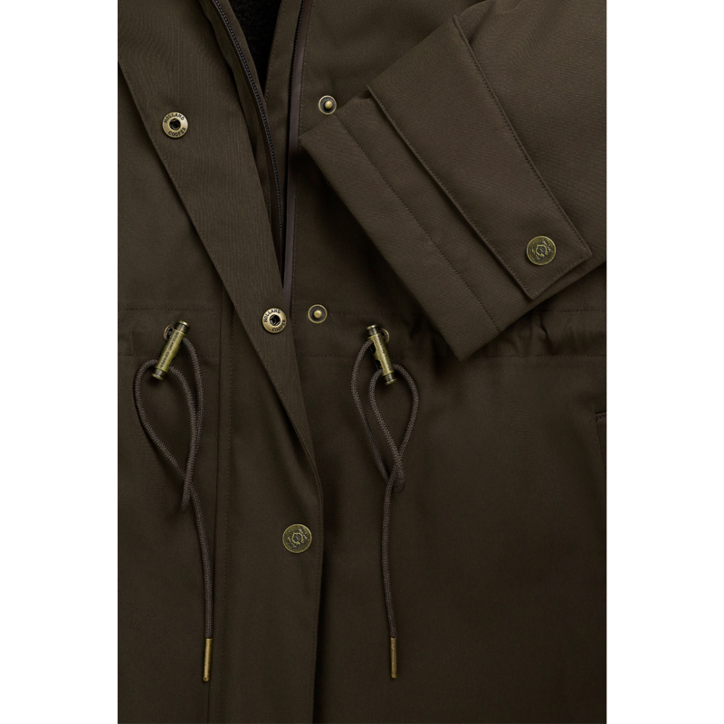 Holland Cooper One-Size Waterproof Parka - Olive Brown-9