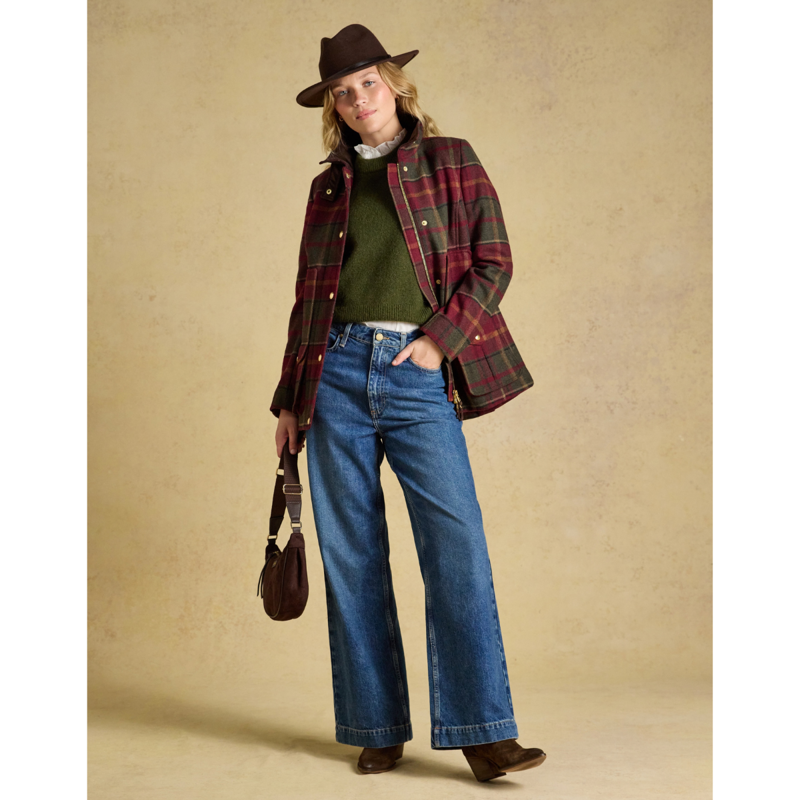 Joules Ladies Classic Fieldcoat - Red Check-2