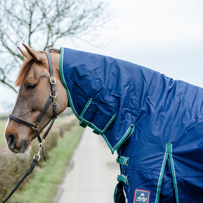 Mackey Keadeen Plus 100g Turnout Rug - Navy/Grey/Hunter-5