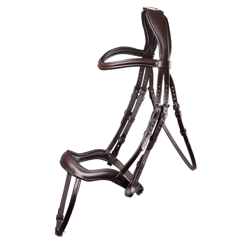 Shires Velociti Lusso Ergonomic Flash Bridle - Havana-1